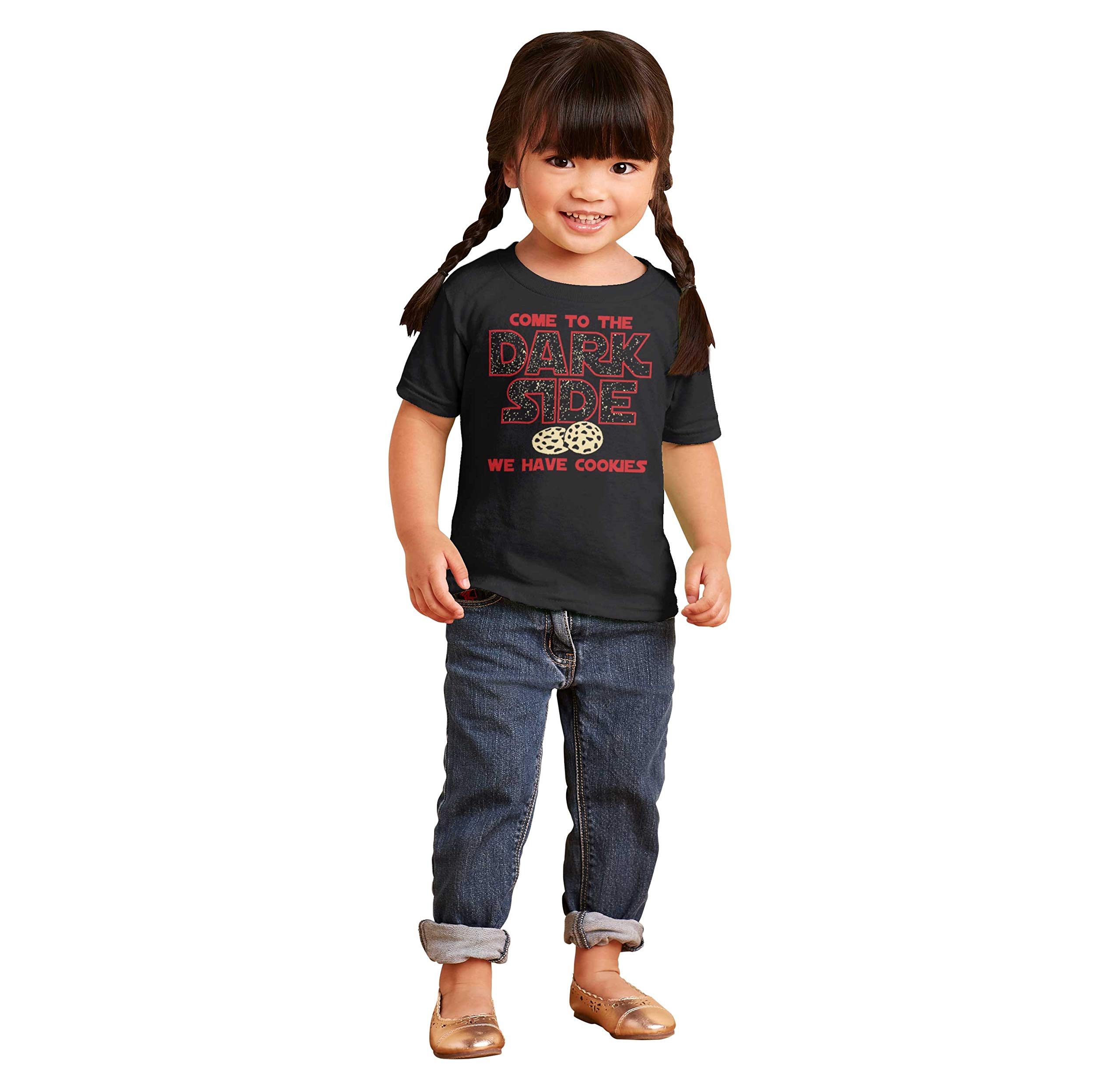 Brisco Brands Star Wars Dark Side Cookies Funny Toddler T-Shirt for Boys & Girls - Perfect for Halloween, Birthday & Cosplay Costumes