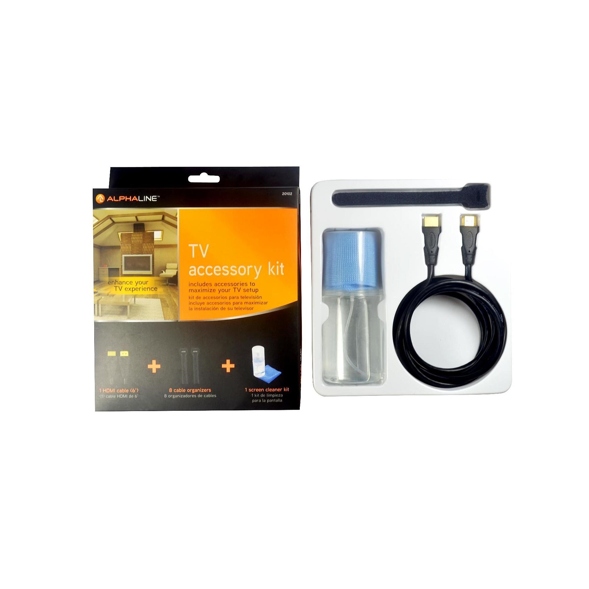 Premium TV Accessory Kit - 1 High-Speed HDMI Cable, 8 Cable Organizers, Screen Cleaner Kit for 4K/8K TVs - Perfect for Home Theater Setup & Cable Management