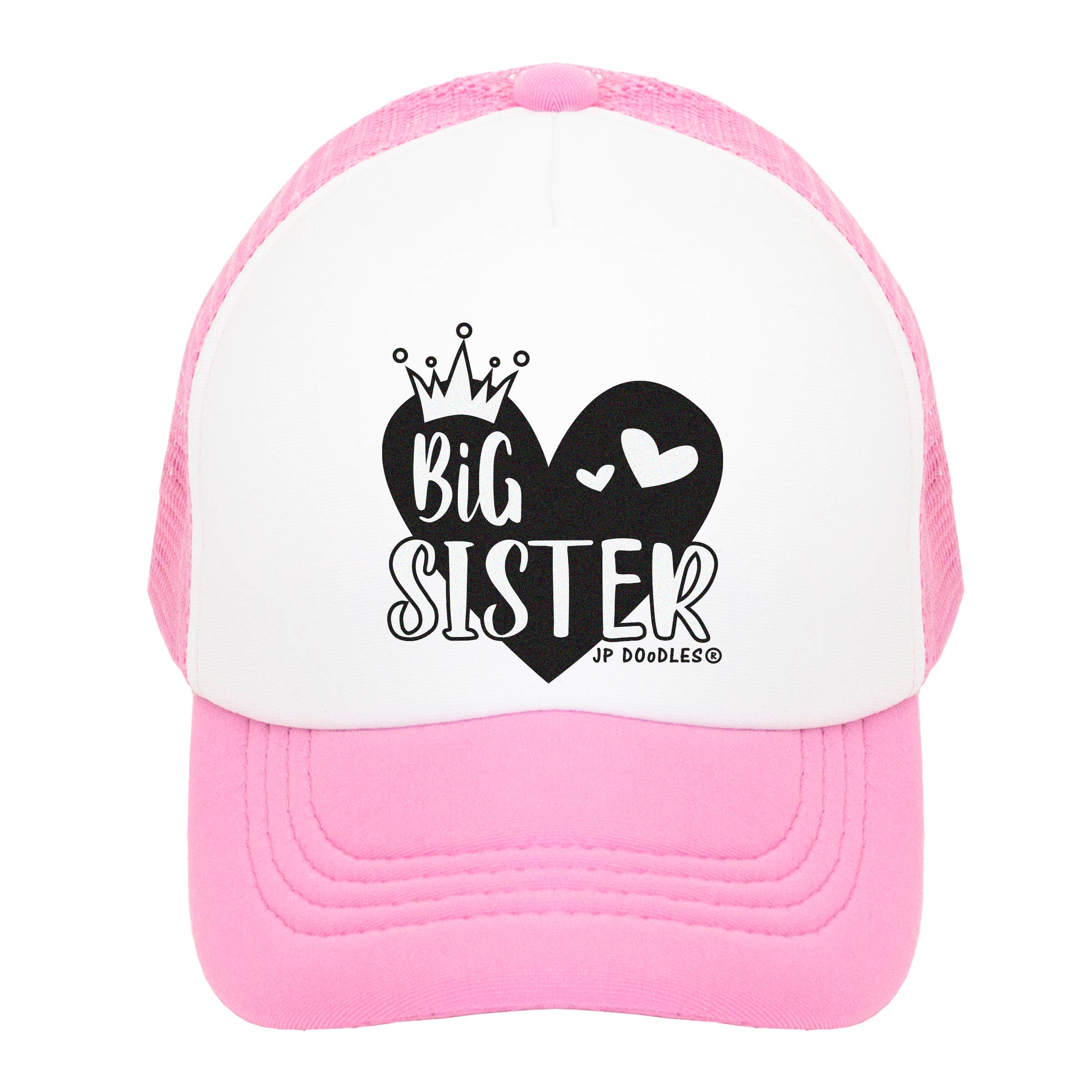 Big Sis Kids Trucker Hat - Light Pink for Ages 2-5 Years | Cute Toddler Sun Protection for Outdoor Play, Beach & Family Photos