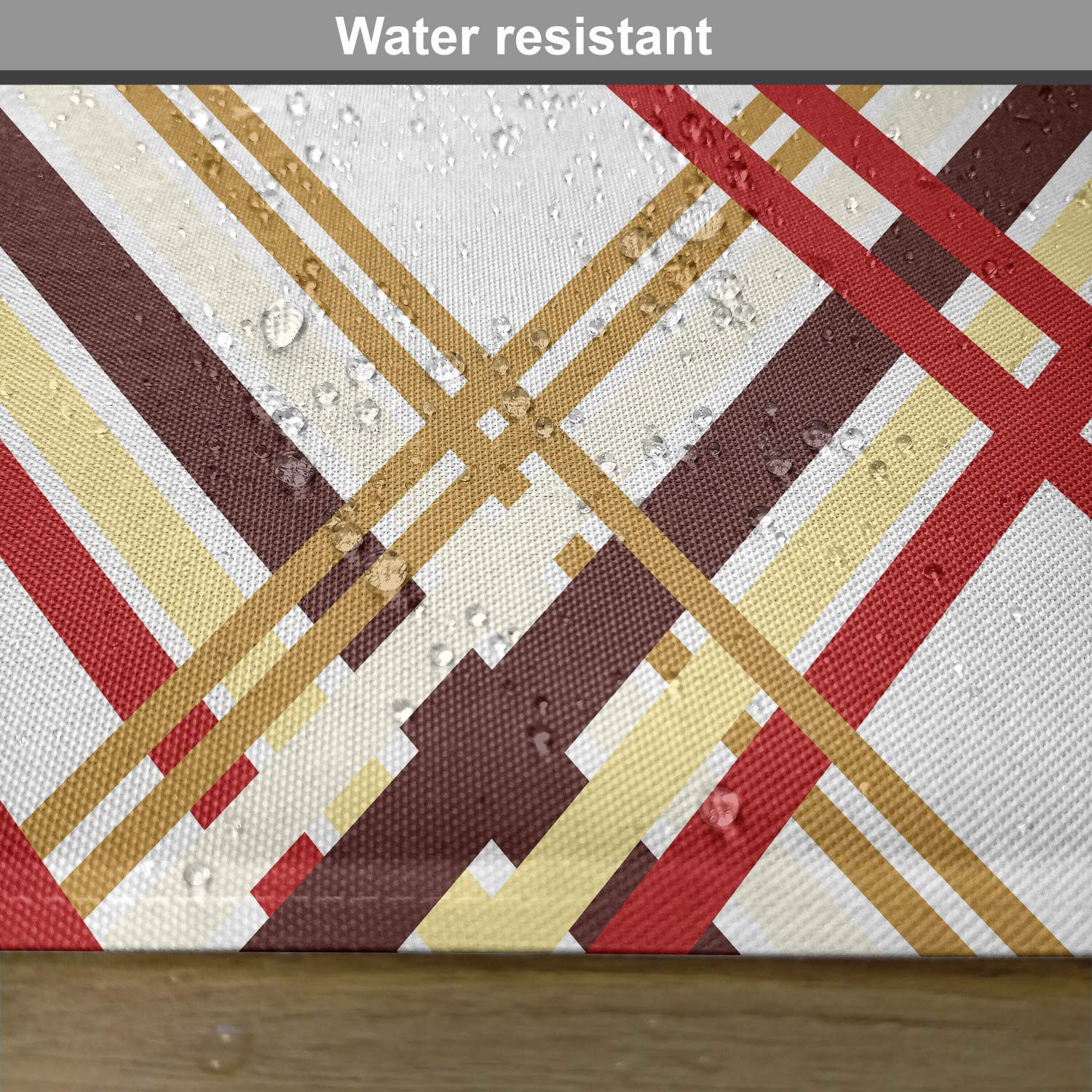 Ambesonne Modern Place Mats Set of 4 - Retro Diamond Border Geometric Design Washable Fabric Placemats for Dining Table & Kitchen Decor in Ruby Caramel Brown & Tan | Perfect for Dinner Parties, Holiday Meals & Everyday Use