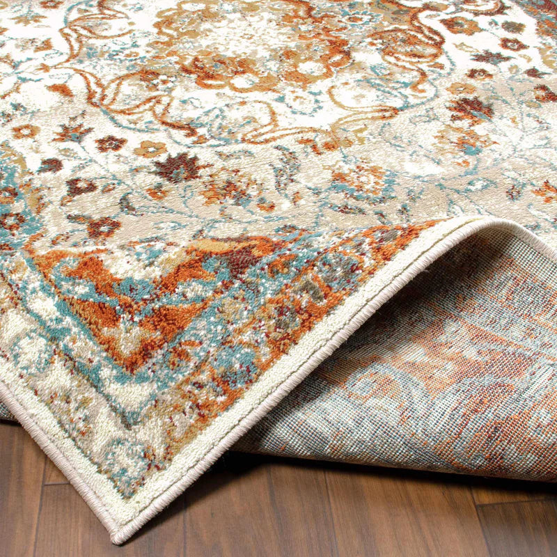 Archibold Floral Medallion Traditional Indoor Area Rug - Soft Non-Slip Living Room Carpet for Bedroom, Dining Room & Home Decor