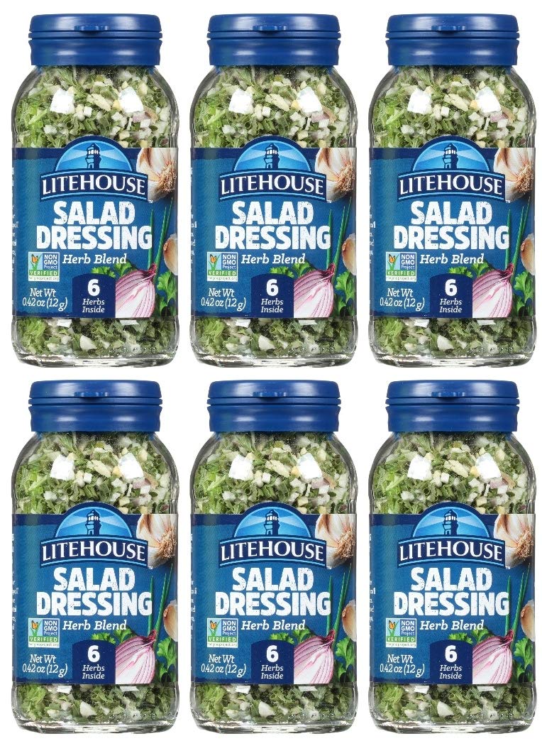 Organic Freeze-Dried Salad Herb Blend - Non-GMO, Gluten-Free Seasoning Substitute for Fresh Herbs | Perfect for Salads, Dressings, Soups & Meal Prep | 0.42oz 6-Pack
