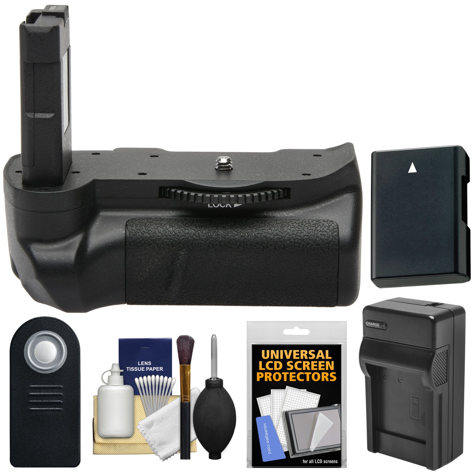 Vivitar Pro Multi-Power Battery Grip for Nikon D5300 & D5500 DSLR Cameras - Includes Battery, Charger & Remote Kit - Perfect for Travel, Events & Professional Photography