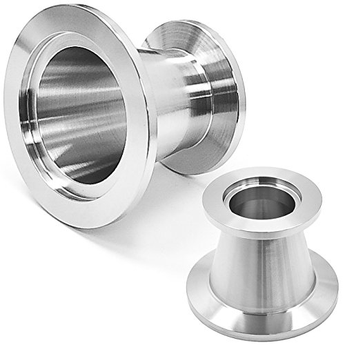 Premium 304 Stainless Steel Vacuum Conical Reducer KF-25 to KF-16 (NW-25 to NW-16) Flange Adapter - High-Quality Vacuum Fittings for Laboratory, Industrial, and Semiconductor Equipment