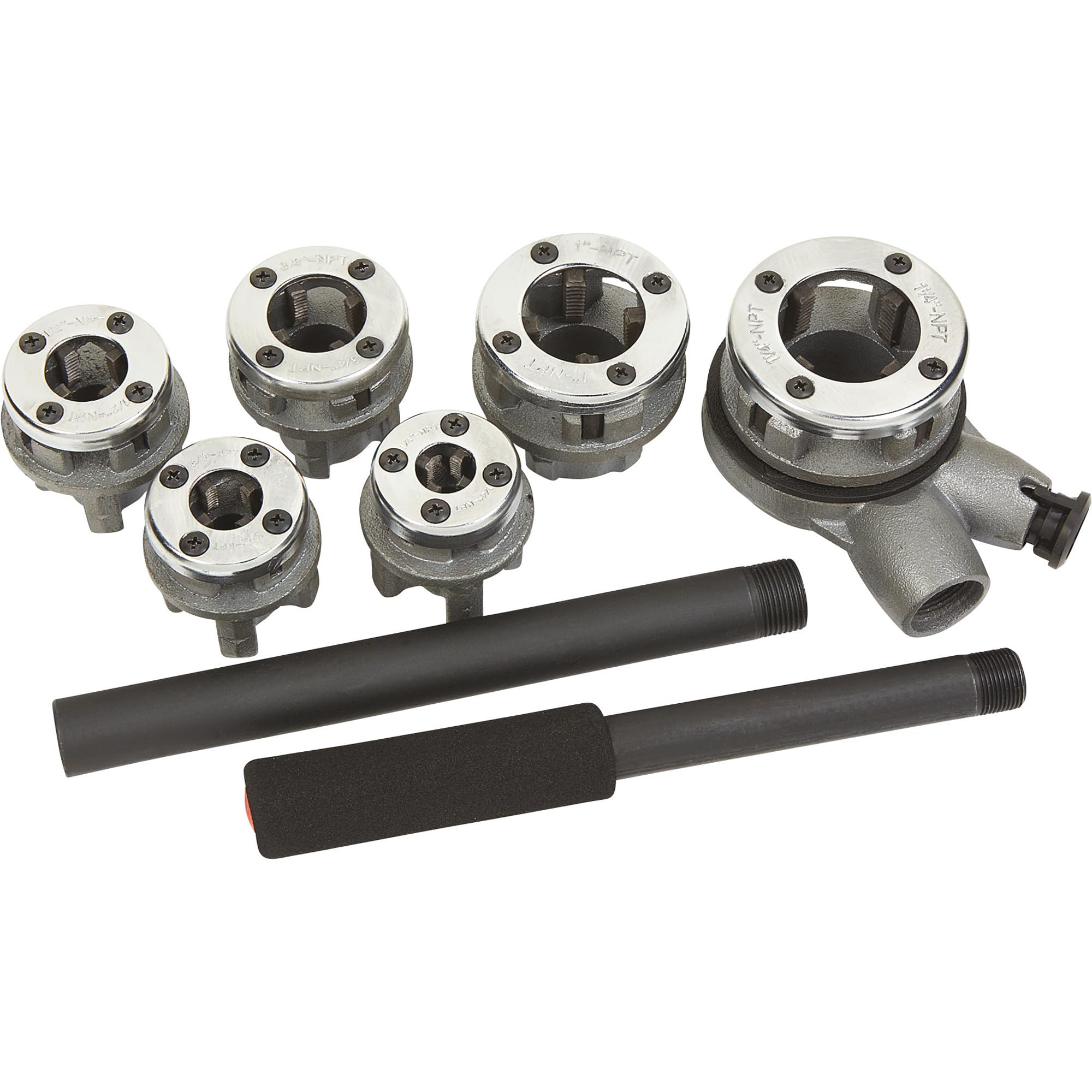 Klutch Pipe Threader Set - 8-Piece SAE Kit for Plumbing & Pipe Fitting | Professional Grade Tools for DIY Home Repairs & Construction Projects
