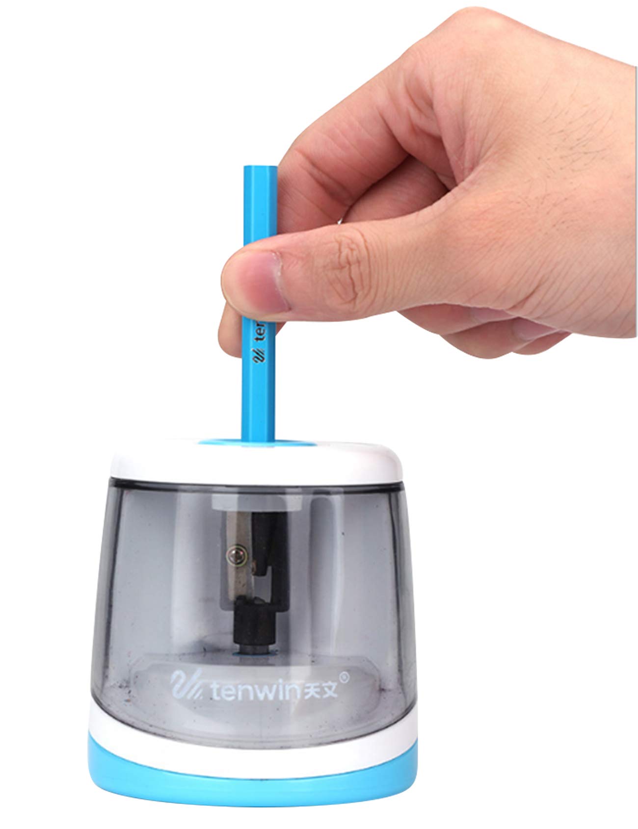 Electric Pencil Sharpener - Battery Operated, Blue - Perfect for School, Office & Home Use
