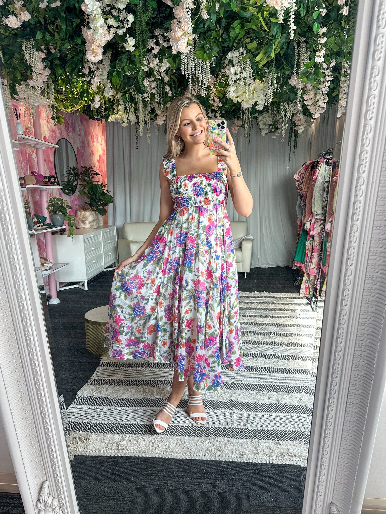 Tyler Floral Midi Dress for Women - Elegant Summer Dress for Casual Outings, Parties & Date Nights