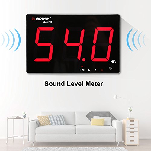 9.6'' Digital Sound Level Meter Tester - 30~130dB Noise Measuring Device with Large LCD Screen, Alarm & Data Logger - Wall Mount Decibel Meter for Home, Office, Factory & Environmental Noise Testing