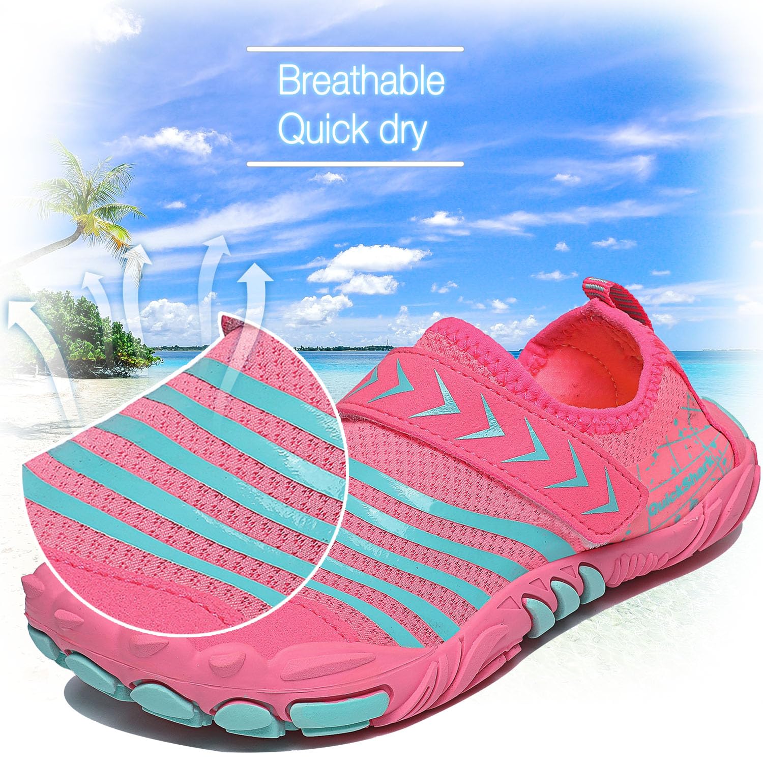**Kids Water Shoes - Lightweight Quick-Dry Aqua Socks for Boys & Girls | Barefoot Beach, Pool, Swim & Hiking Sneakers | Slip-On Sandals for Little & Big Kids**    *(Perfect for beach vacations, pool parties, water parks, hiking trails & outdoor adventures!)*