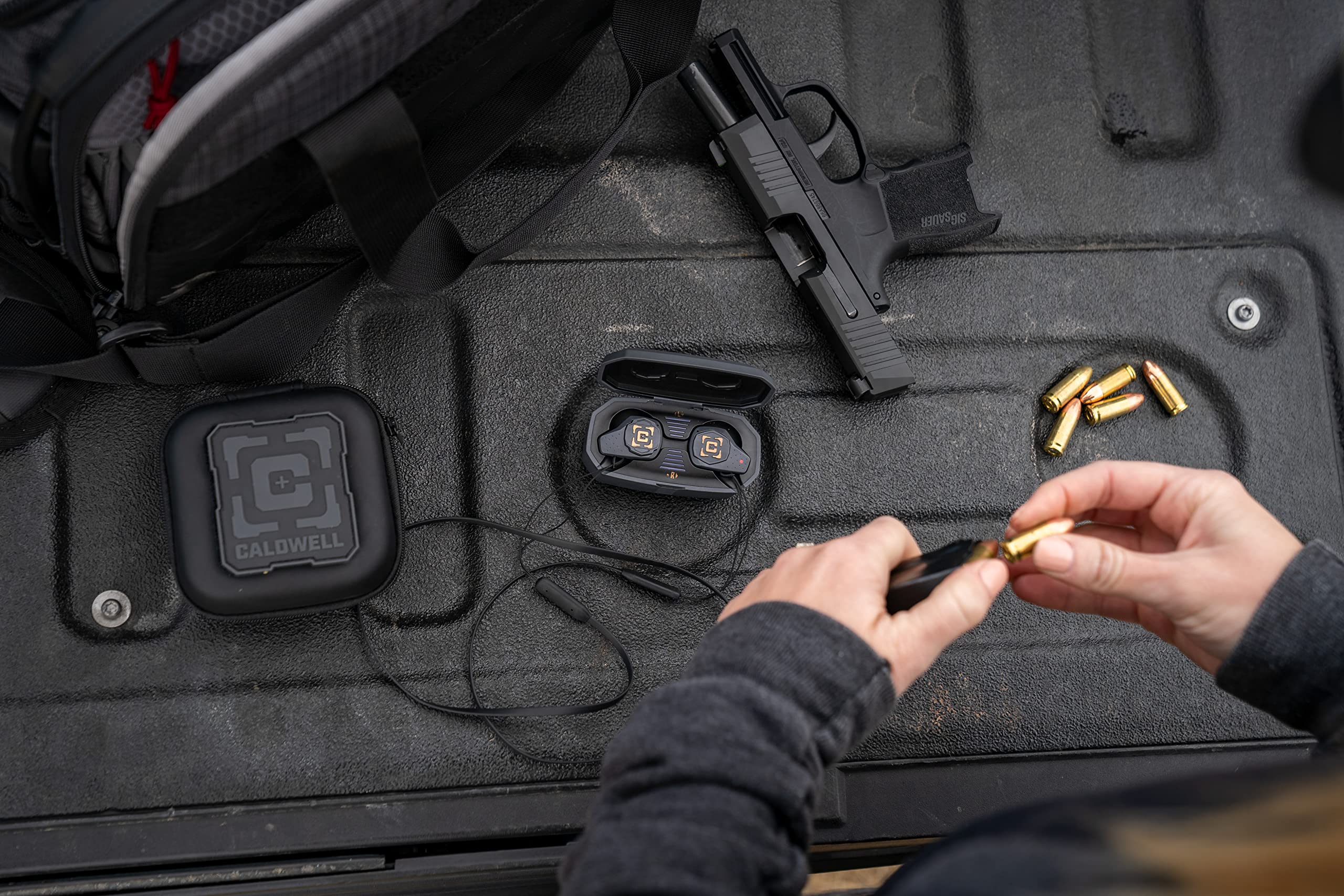 Caldwell E-MAX Shadows Pro Electronic Hearing Protection - Bluetooth & Ambient Sound Amplification, Rechargeable Case for Shooting Range, Hunting & Outdoor Sports - Perfect for Gun Ranges, Hunting Trips & Firearm Training