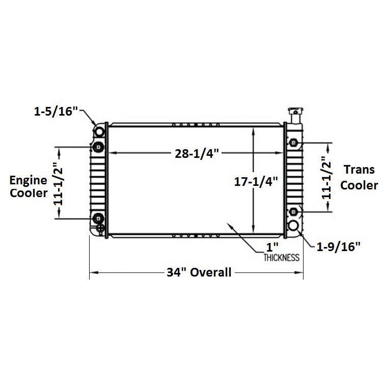 96-99 Chevrolet K1500 C1500 4.3L/5.0L Engine Radiator with Oil Cooler - Replacement Cooling System Part for Pickup Trucks & SUVs - Perfect for Off-Roading, Towing & Daily Commuting