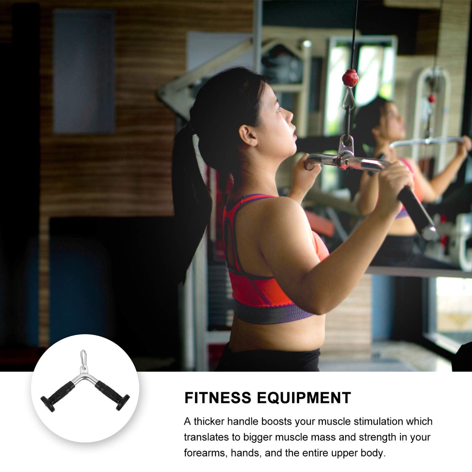 BESPORTBLE 1 Set Fitness Bar with Pulley System - Muscle Tension Bar, Pull Rod Exercise Machine Attachments for Home Gym - Down Handle Grip for Strength Training & Muscle Building | Perfect for CrossFit, Weightlifting & Home Workouts