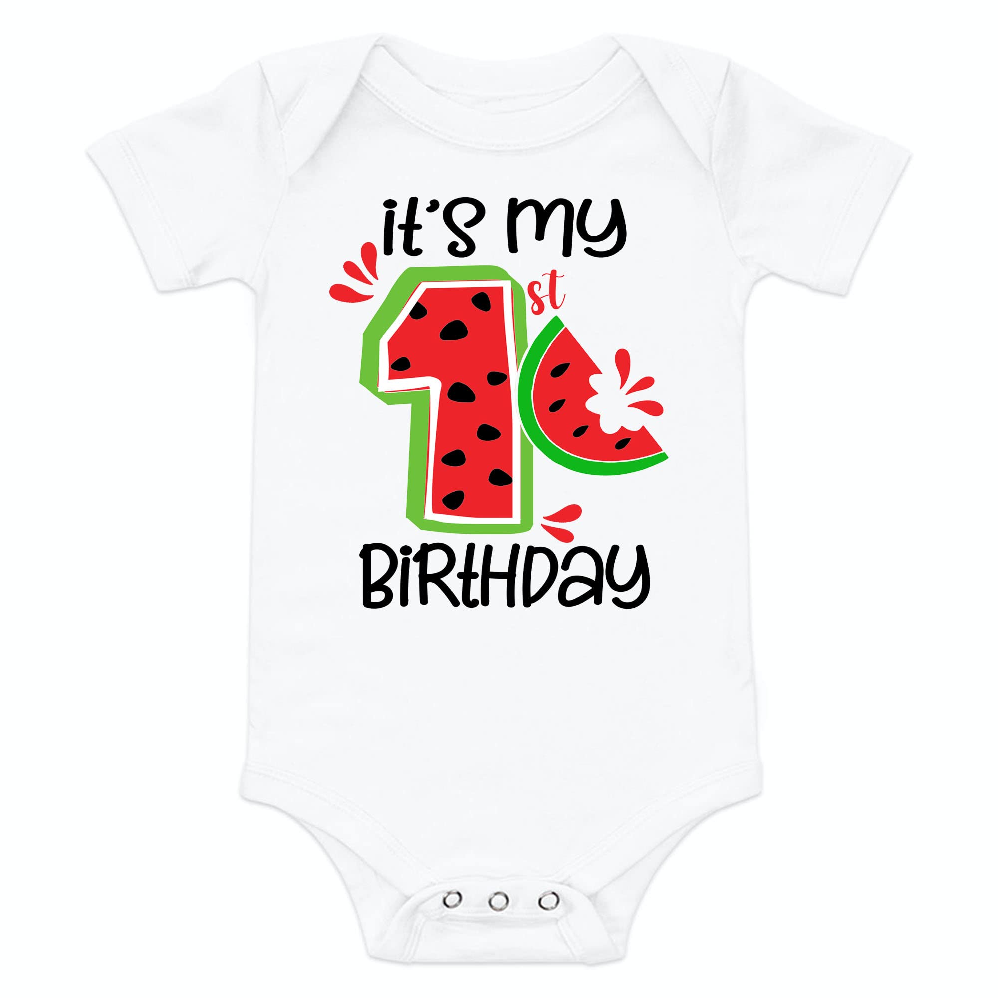 My First Birthday Shirt - Watermelon & Fruit Theme 18 Months - Colorful Summer Party Outfit for Baby Boys & Girls - Perfect for 1st Birthday Photos, Cake Smash, and Outdoor Celebrations