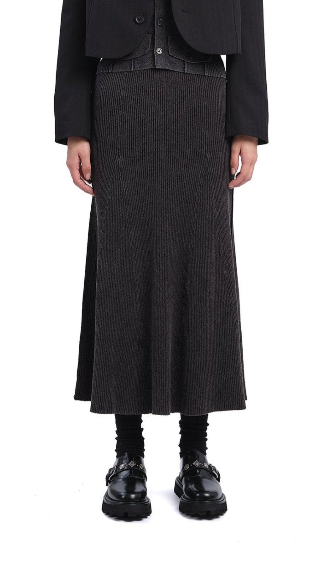 Elegant Soil Knit Fishtail Skirt for Women - Flowy Mermaid Hem Maxi Skirt - Boho Chic Casual & Party Wear - Perfect for Date Nights, Beach Vacations, and Special Occasions