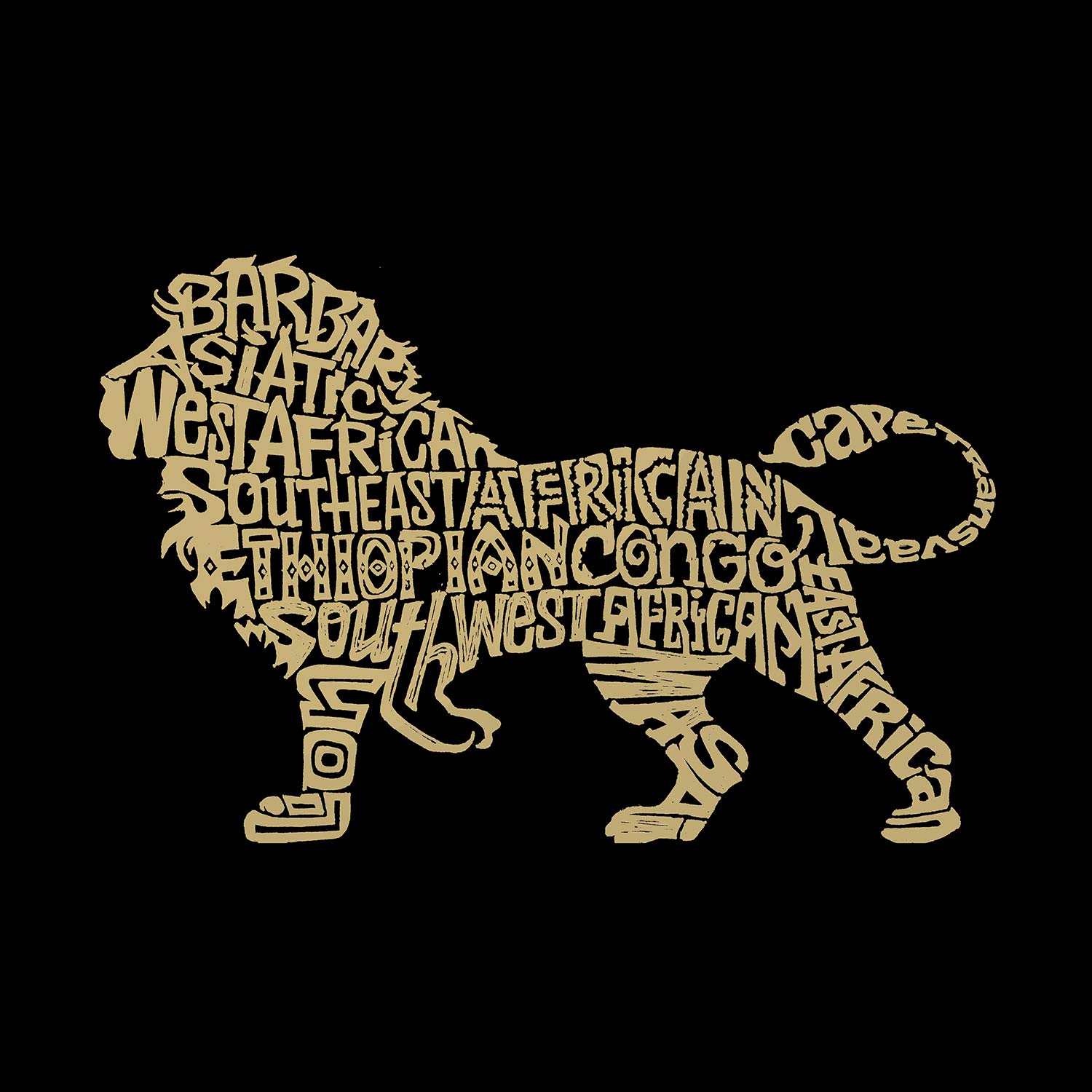 LA POP ART Boys' Lion Word Art Graphic T-Shirt - Cool & Trendy Tee for Kids, School, and Casual Wear