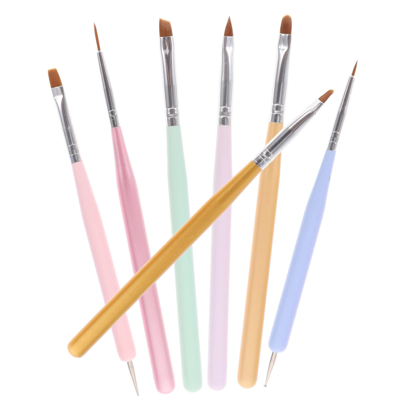 Beavorty 7pcs Nail Art Brushes for Acrylic & Gel Polish - DIY Manicure Tools