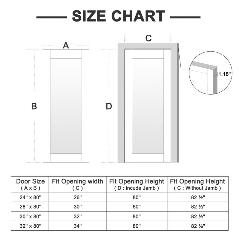 3-Panel Frosted Glass Interior Slab Shaker Door - Pre-Assembled for Barn, Pocket & French Doors - 30