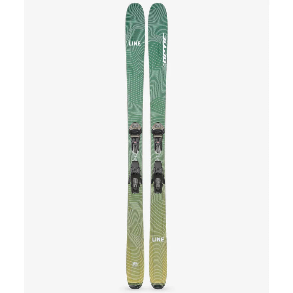Line Optic 96 Adult Skis 2025 - Marker Quikclick GW System Bindings - Perfect for All-Mountain Skiing & Freeride Adventures