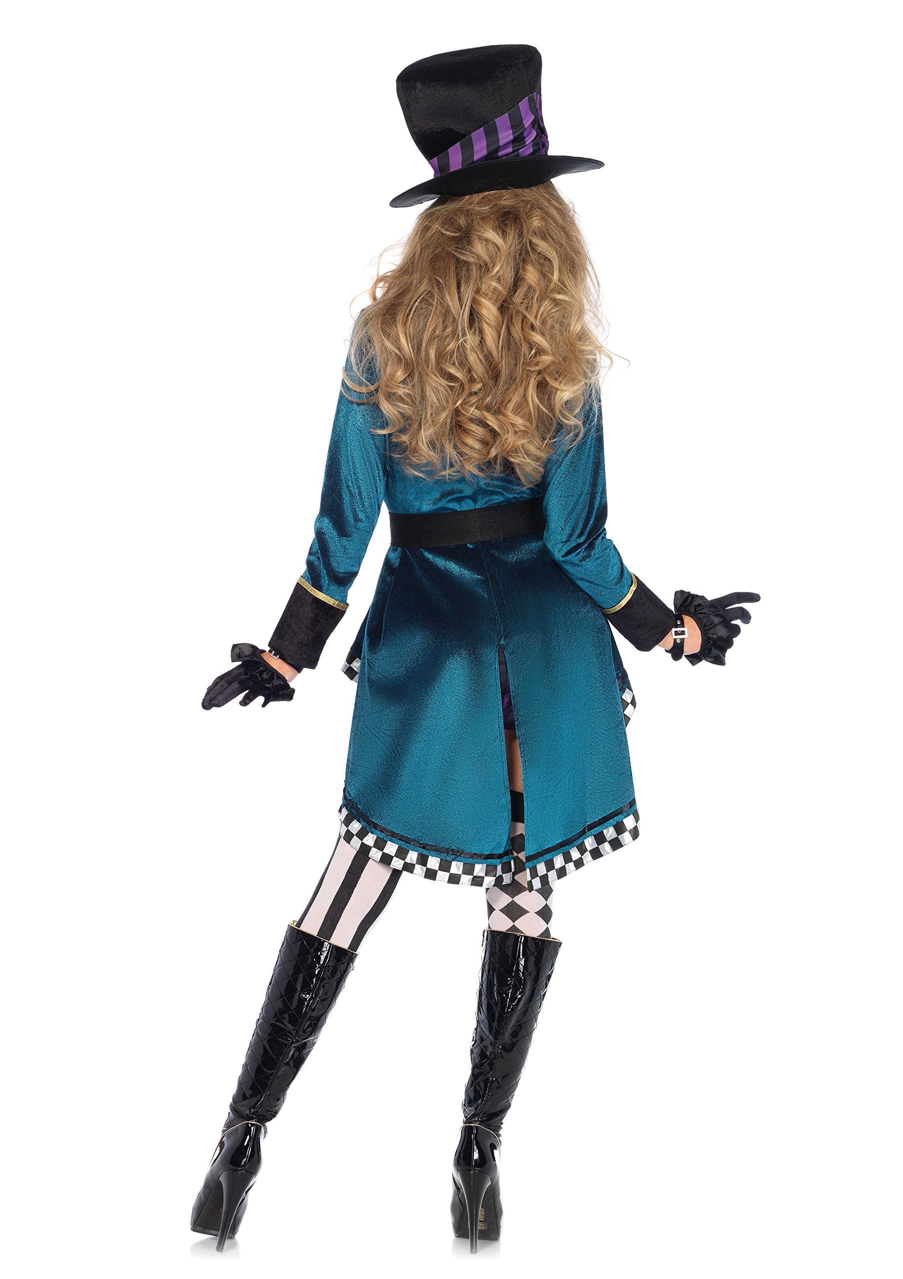 Leg Avenue Women's 5-Piece Delightful Mad Hatter Costume Set - Alice in Wonderland Tea Party, Cosplay & Halloween Costume for Women