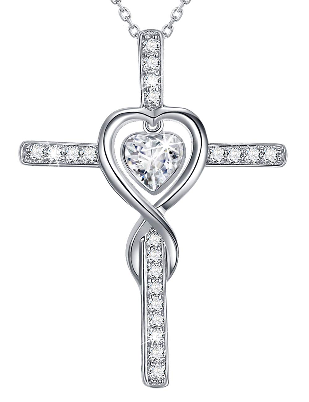 Dorella Love Infinity Necklace - 925 Sterling Silver Emerald Simulated Diamond Jewelry for Women, Wife, Mom - Perfect Birthday Gift for April & May Birthstones | Elegant Everyday Wear & Special Occasions