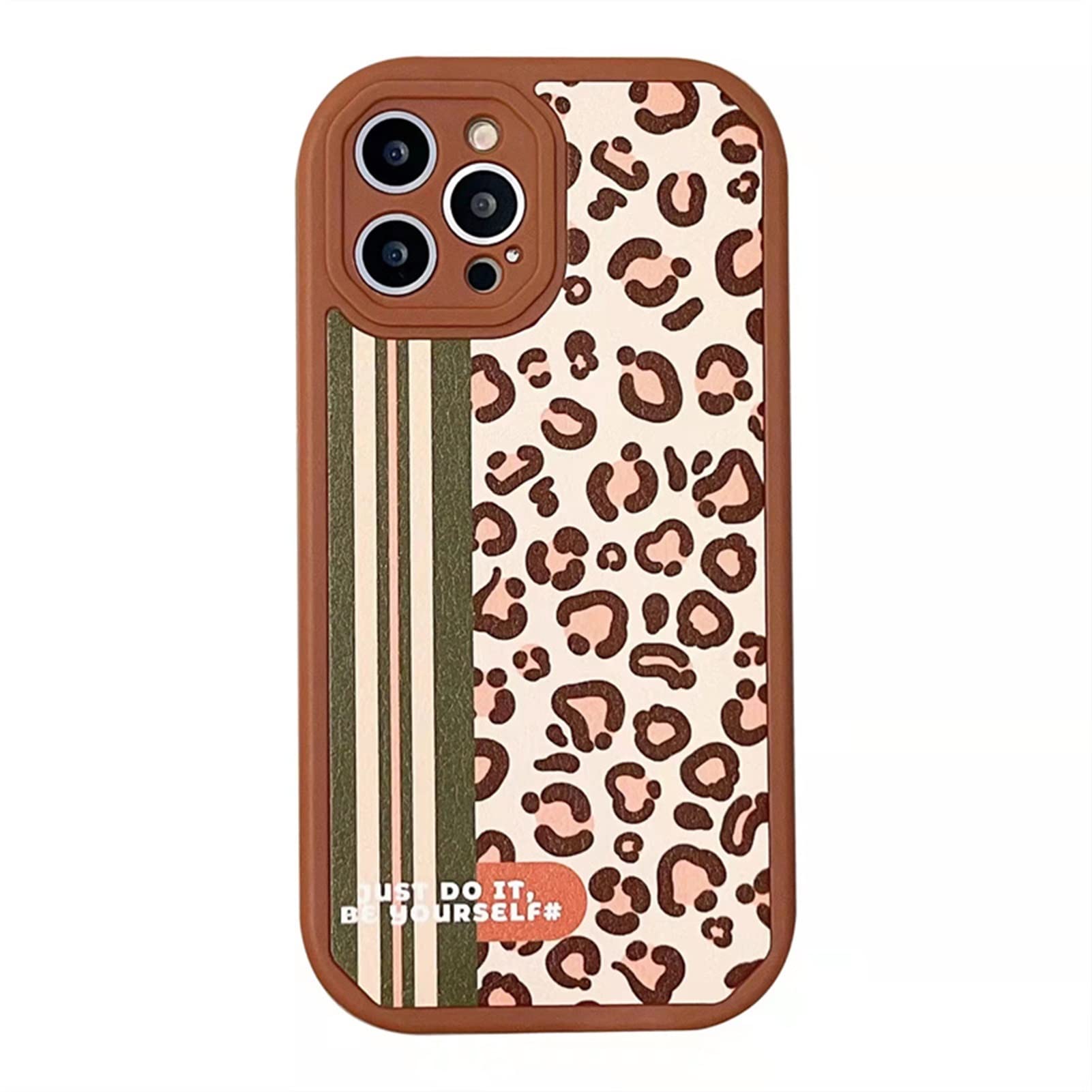 Stylish Winter Leopard Print Silicone Phone Case for iPhone 13/12/11 Pro Max/7/8 Plus/X/XR/XS Max - Fashionable Soft Protective Cover (WY974) - Perfect for Daily Use & Holiday Gifting
