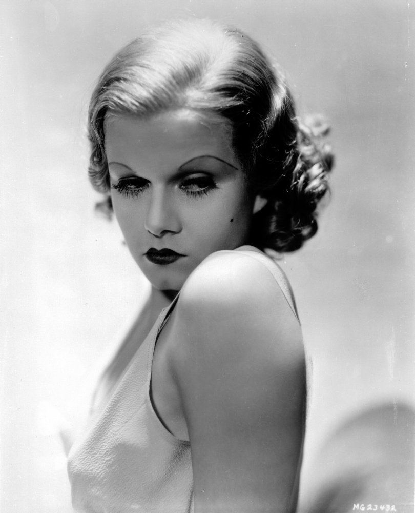 Vintage Jean Harlow Portrait Photo Print - White Tank Top Wall Art (24x30 Inches) - Perfect for Hollywood Glamour Home Decor, Movie Lover Gifts & Vintage Photography Collections