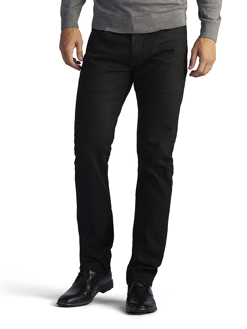 Lee Men's Modern Series Slim Tapered Leg Jeans - Black Stretch Denim Pants for Casual Wear & Everyday Comfort