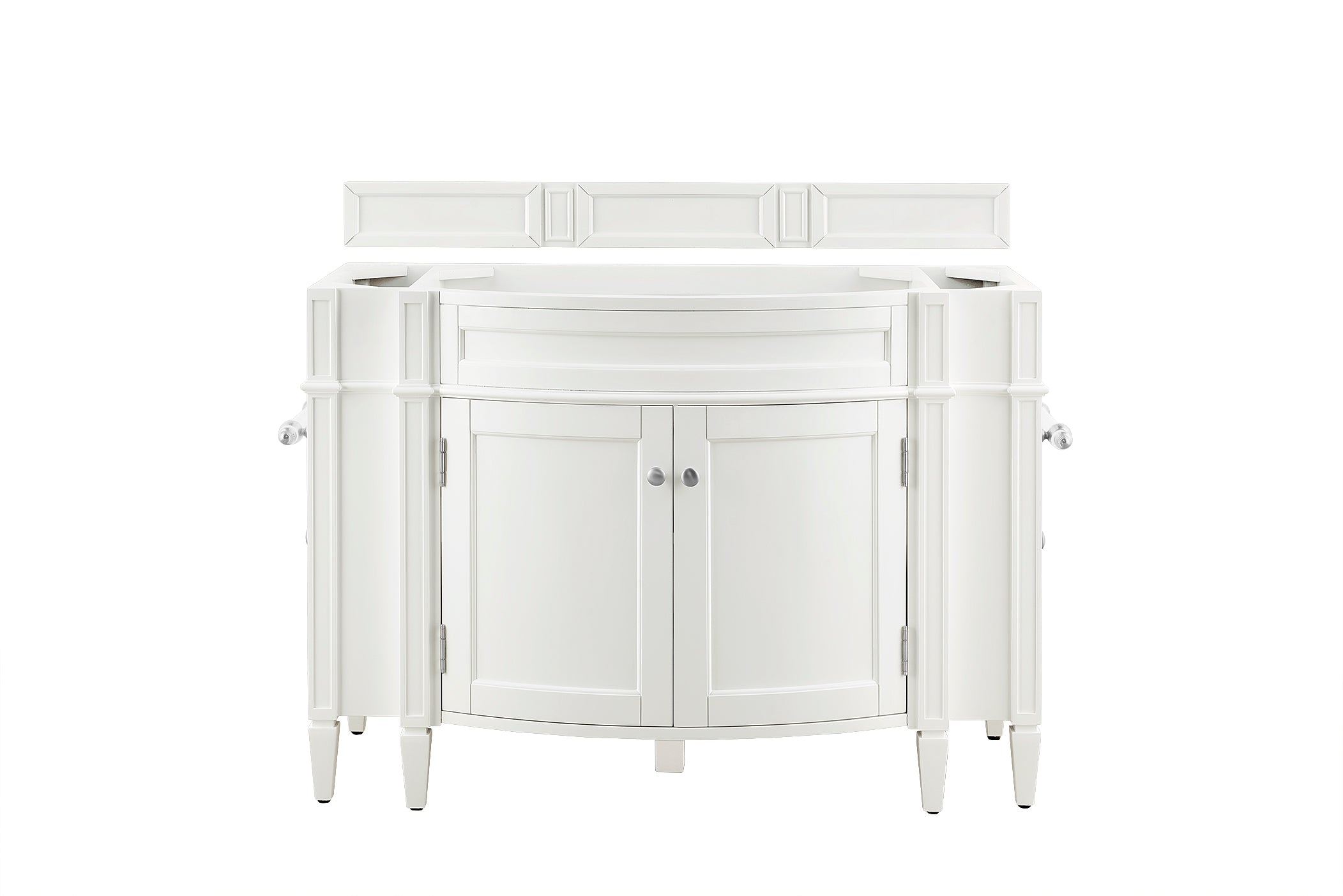 Brittany 46-Inch Single Bathroom Vanity in Bright White - Modern Bathroom Storage Solution for Small Spaces