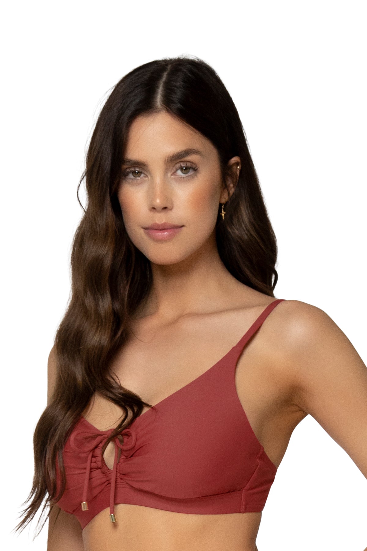 Kauai Keyhole Neckline Dress - Tuscan Red Flowy Maxi Dress for Women | Beach Wedding, Vacation, Summer Party Outfit