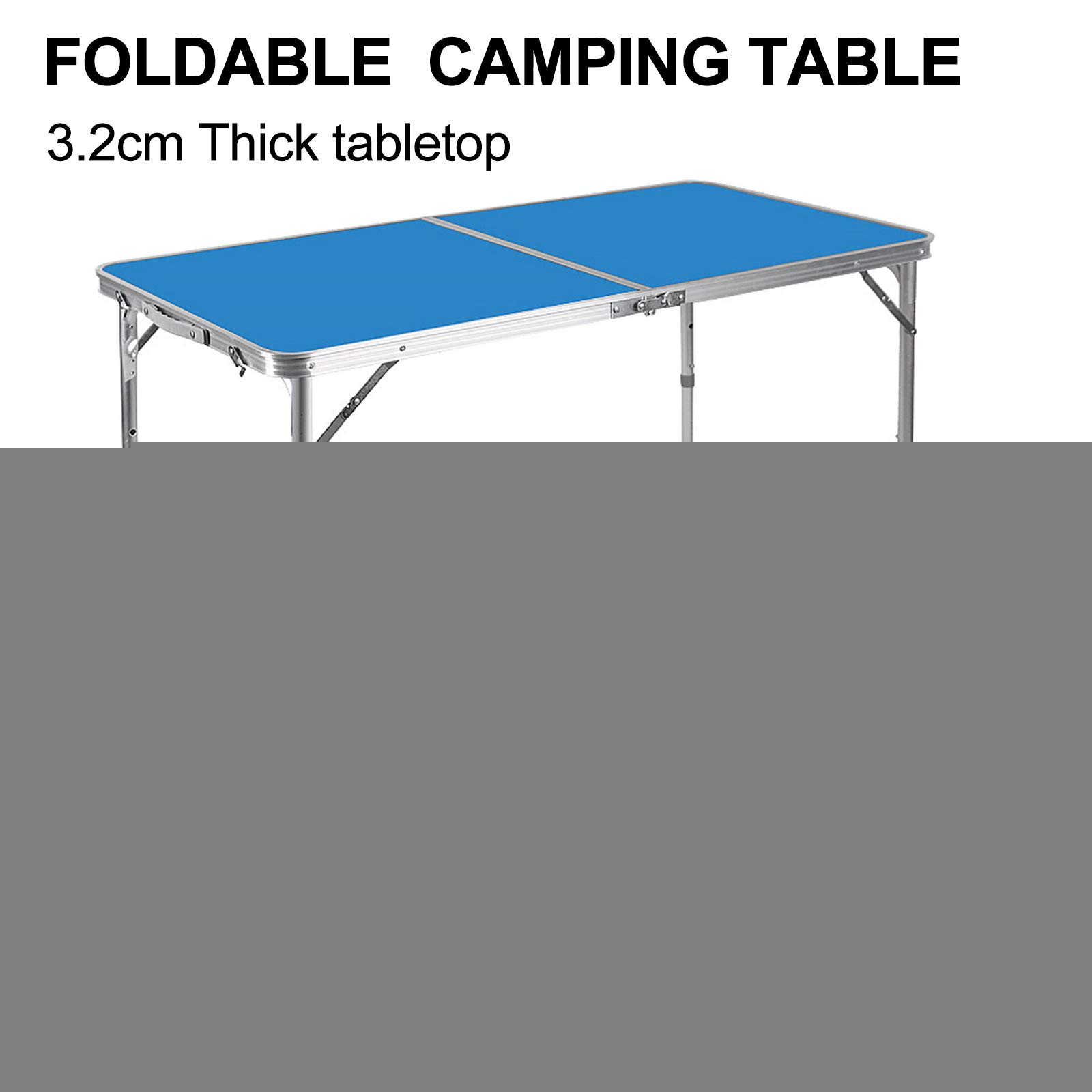 4ft Aluminum Folding Table - Lightweight Portable Camping, Picnic, BBQ, Office & Outdoor Use - Perfect for Backyard, Beach, Tailgating & More