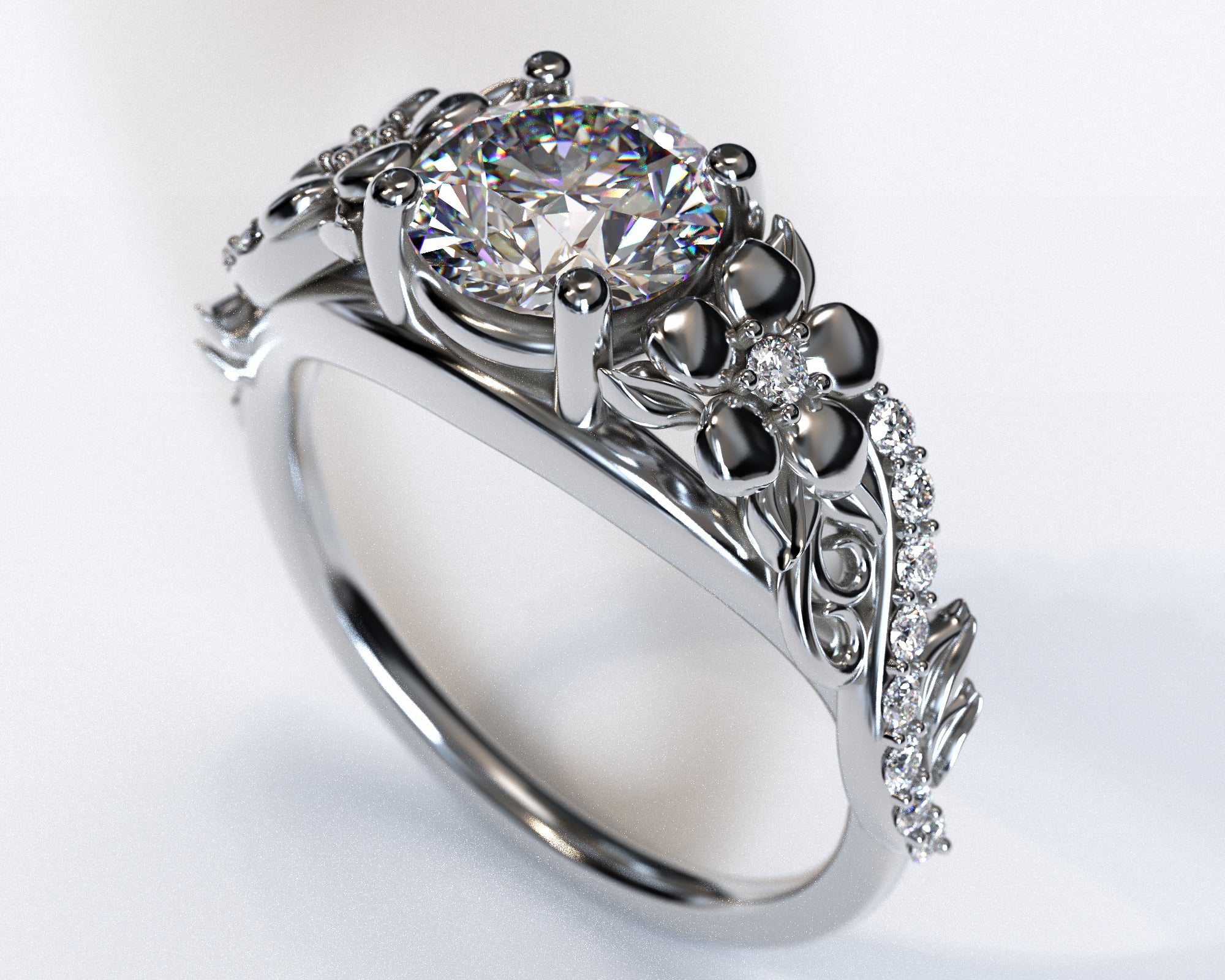 Exquisite Lotus Flower Engagement Ring for Women - Elegant Floral Wedding Band, 14K Gold or Sterling Silver - Perfect for Proposals, Anniversaries & Romantic Occasions