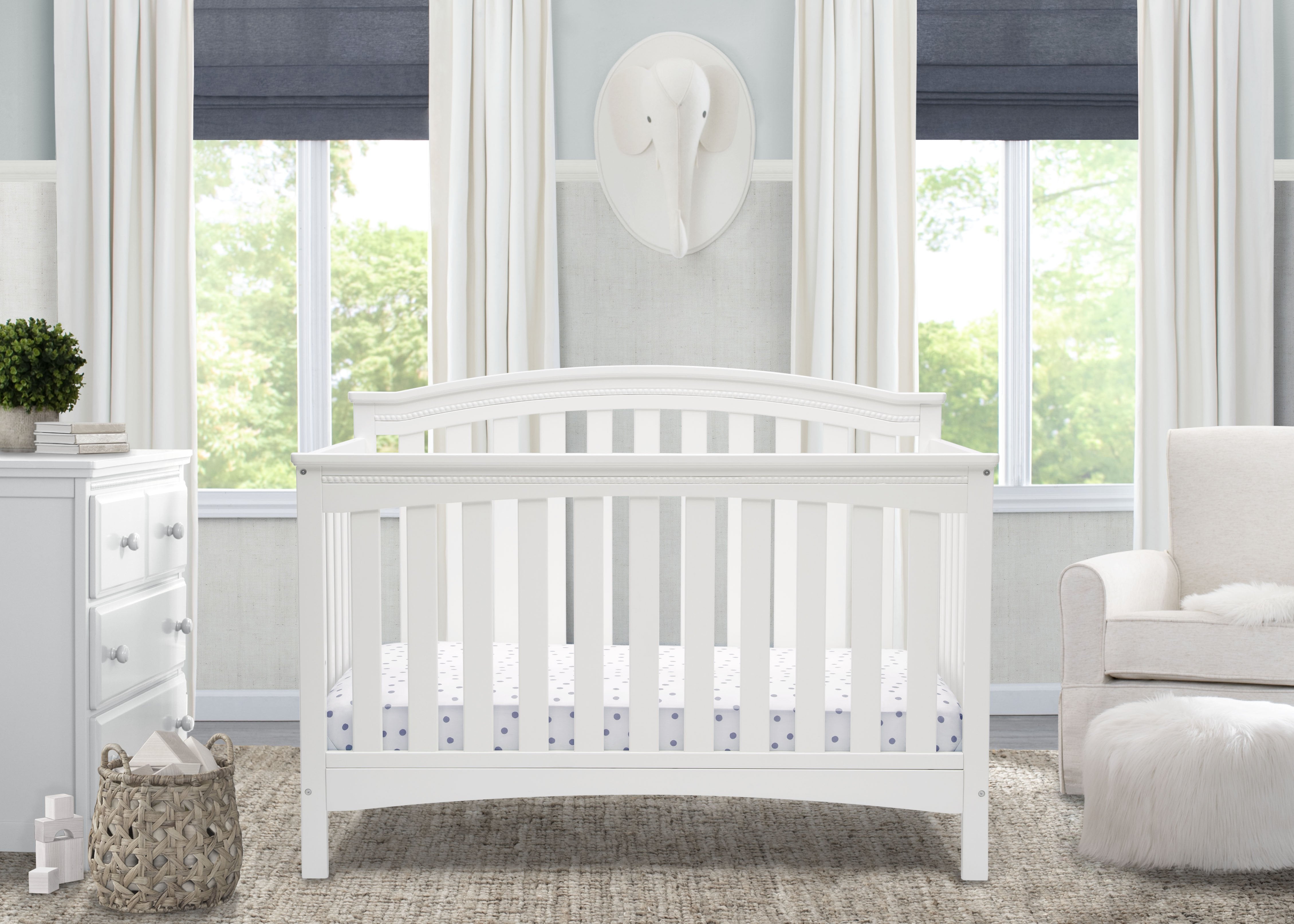 Waverly 6-in-1 Convertible Baby Crib - Toddler Bed, Daybed & Full-Size Bed - Safe Nursery Furniture for Newborns to Teens - Perfect for Baby Rooms & Kids Bedrooms