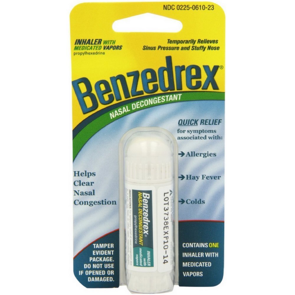 Benzedrex Nasal Decongestant Inhaler - Fast Allergy & Sinus Relief for Hay Fever, Cold & Congestion - 18 Pack (1 Each) - Perfect for Travel, Home & Office Use