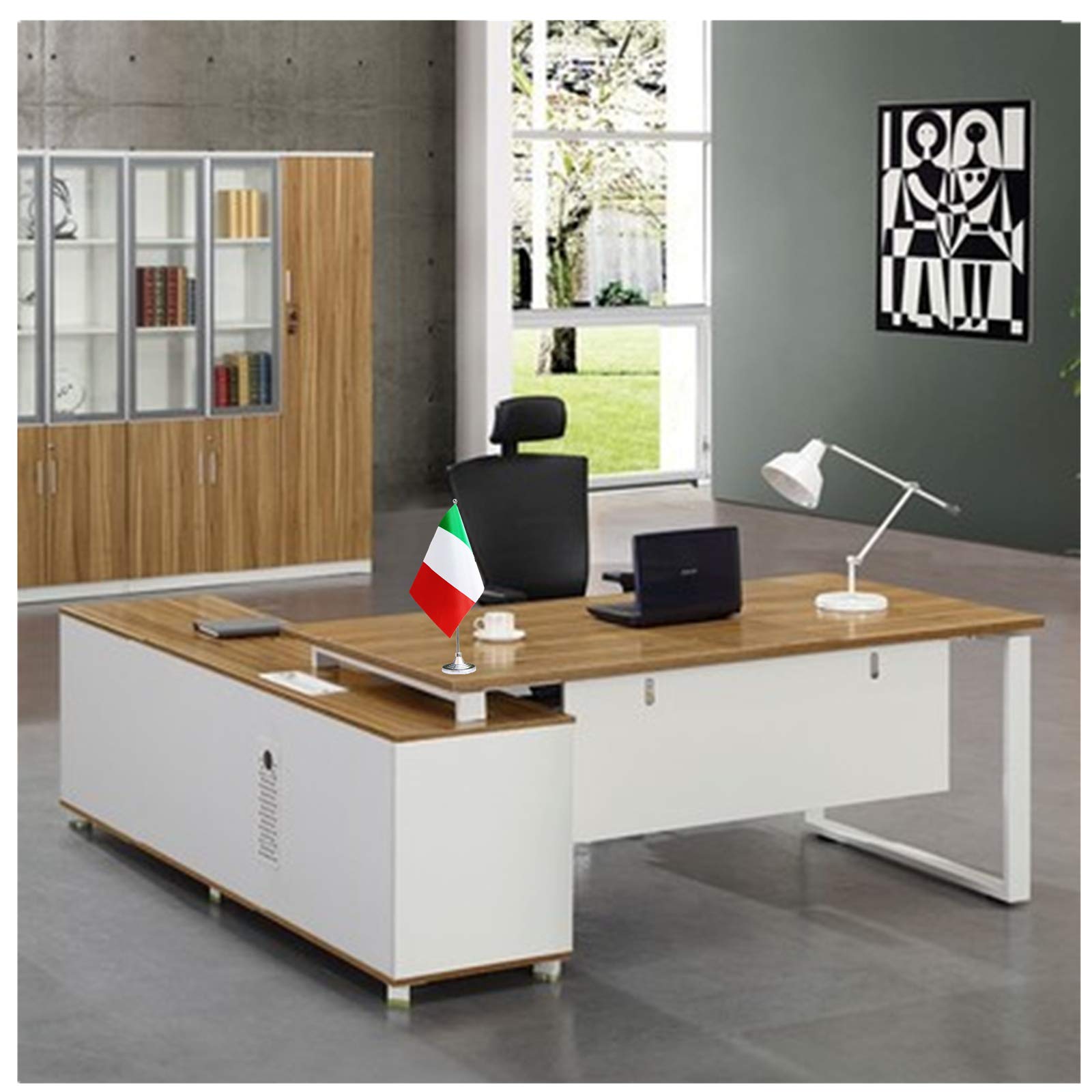 Mini Italian Desk Flag - Small Italy Office Flag for Home, Garden & Office Decor - Perfect for Festivals, Events & Celebrations - Ideal for Home & Office Decoration Scenes