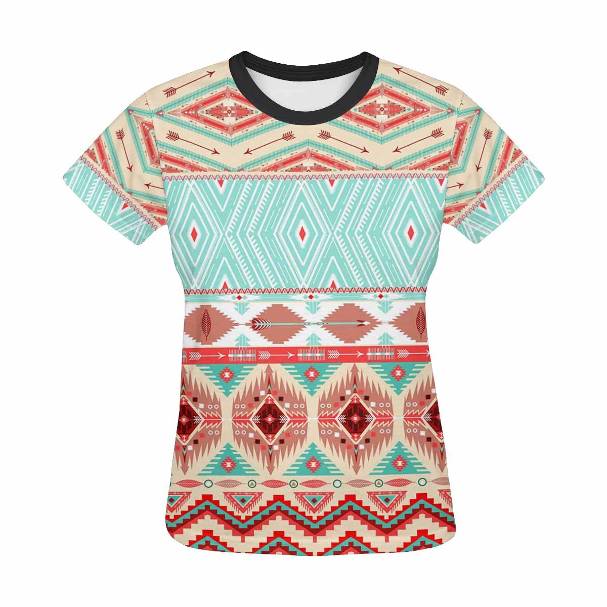 Women's Aztec Geometric Print Graphic T-Shirt - Stylish Casual Tee for Everyday Wear, Street Fashion & Boho Outfits