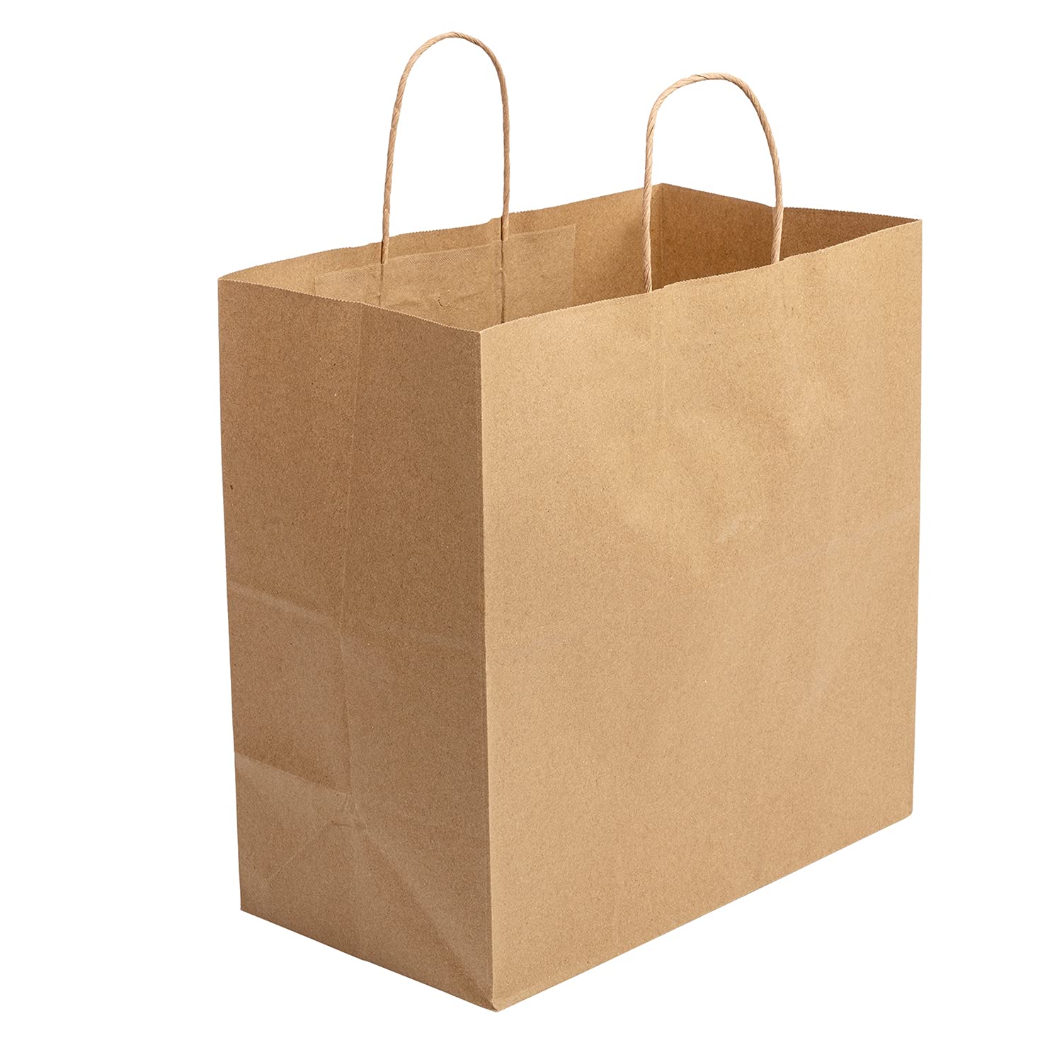 Eco-Friendly Kraft Paper Bags with Twisted Handles - 250 Pack Recyclable Brown Grocery Bags for Shopping, Takeout & Retail - Durable 13x7x13 Inch Sustainable Packaging for Stores, Restaurants & Farmers Markets