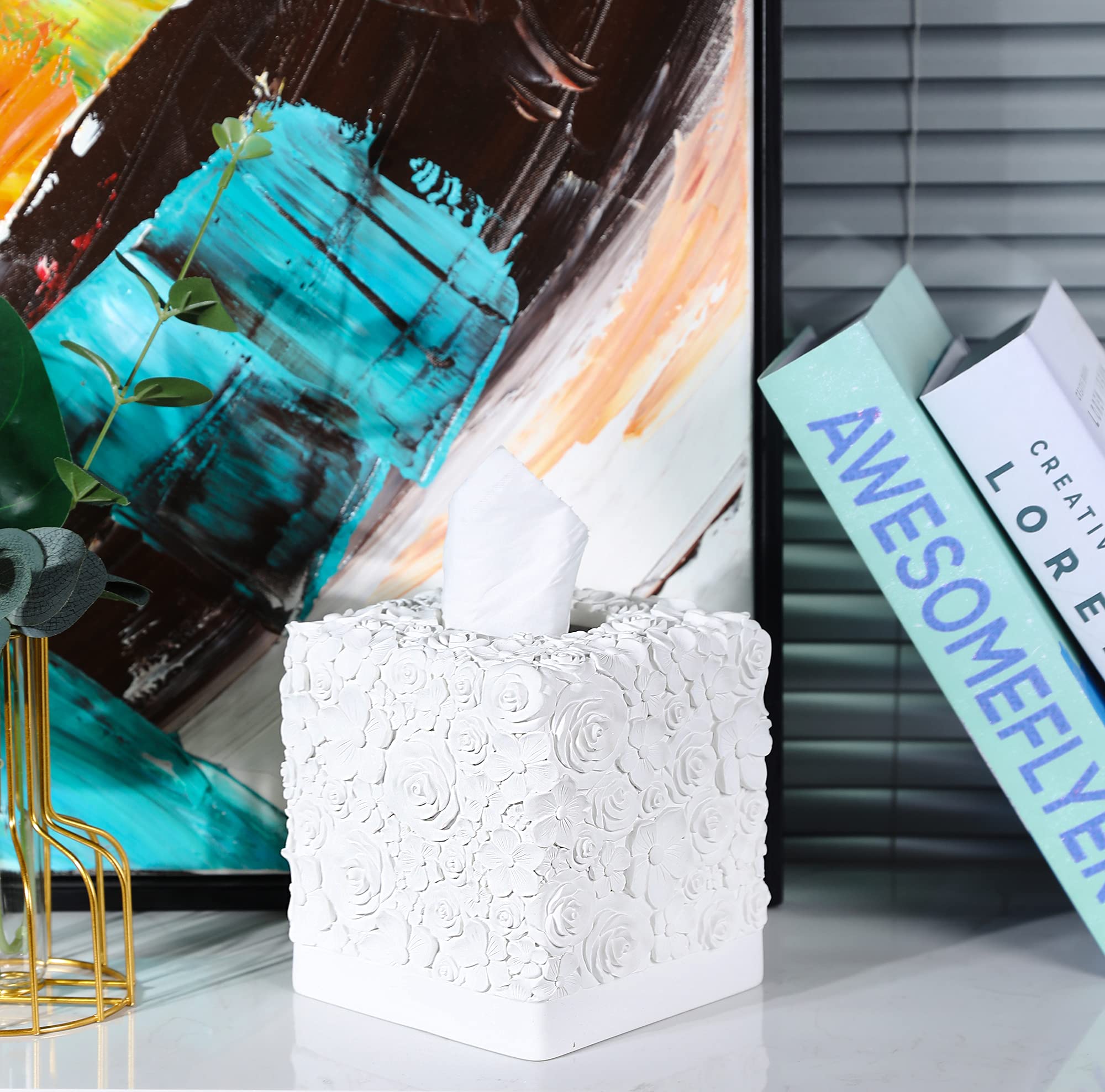 Modern Square Tissue Box Cover Holder - Stylish Bathroom Vanity & Countertop Decor, Unique Design for Bedroom, Living Room & Home Accessories - Perfect for Home, Office & Gift Giving