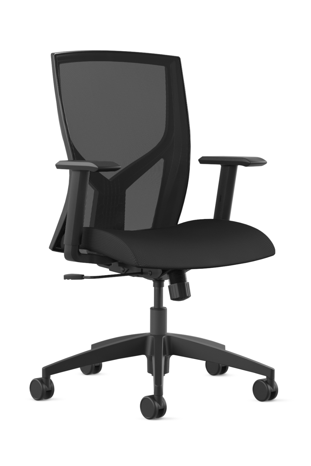 9 to 5 @nce Black Ergonomic Mid Back Office Chair - Adjustable Height & Lumbar Support for Home & Office Workspaces
