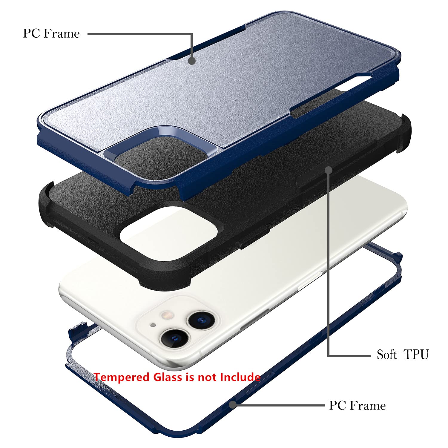 Shockproof Heavy Duty Protective Phone Case for Apple iPhone 11 - Durable Anti-Slip Cover for Outdoor, Sports & Daily Use