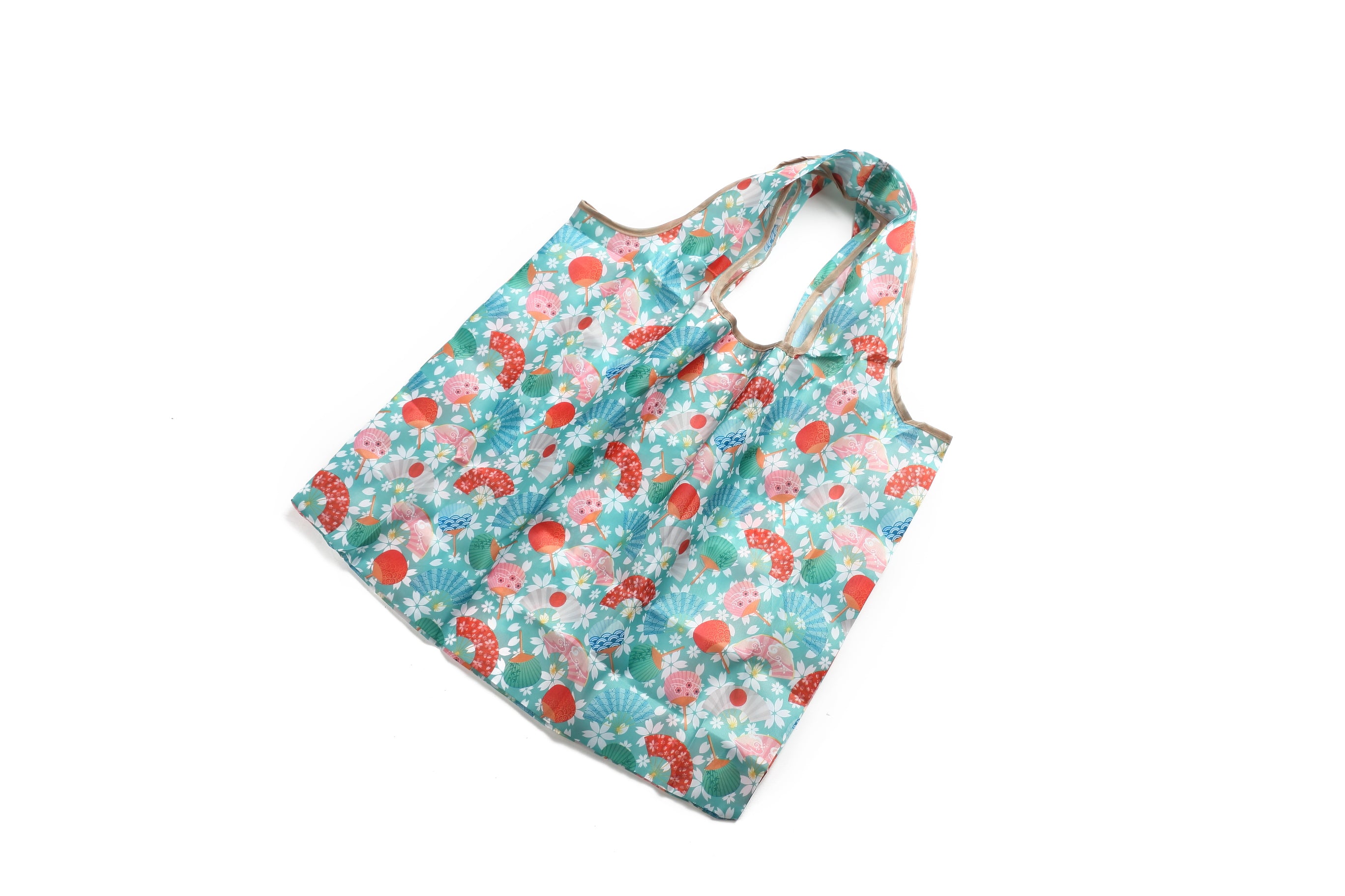 Jackie Fan Green Foldable Bag - Compact & Stylish Reusable Shopping Tote for Travel, Grocery, and Daily Use