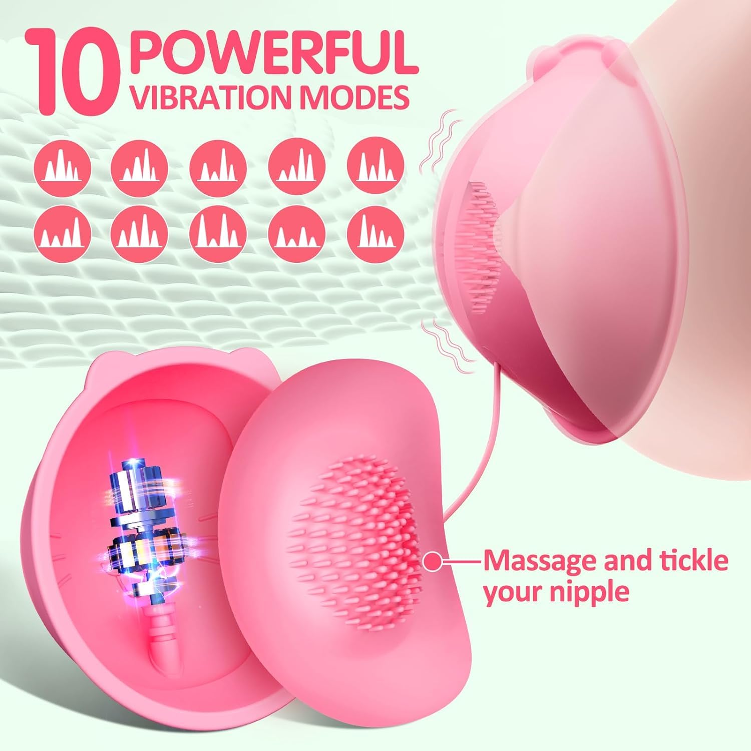 Breast Massager & Nipple Suckers - Women's Pleasure Toys for Sensual Relaxation & Couples Play - Perfect for Solo Use, Foreplay & Intimate Moments