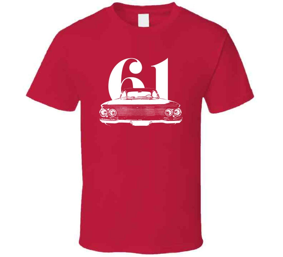 1961 Impala Bubble Top Grill View Vintage Navy Blue T-Shirt – Classic Car Enthusiast Gift, Retro Style for Men & Women