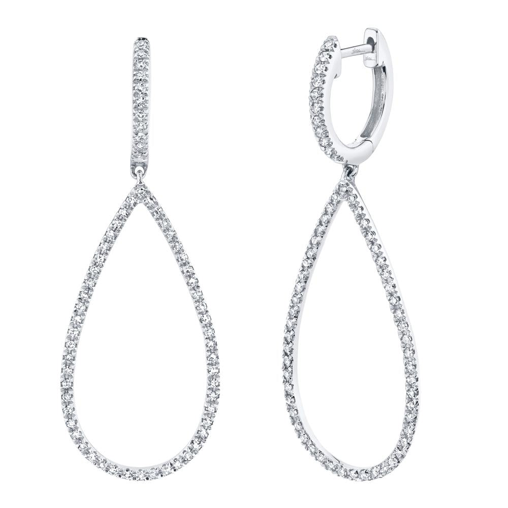 0.40 Ct 14K White Gold Diamond Drop Earrings for Women - Elegant Dangle Earrings for Wedding, Party & Special Occasions - SC22003282V2