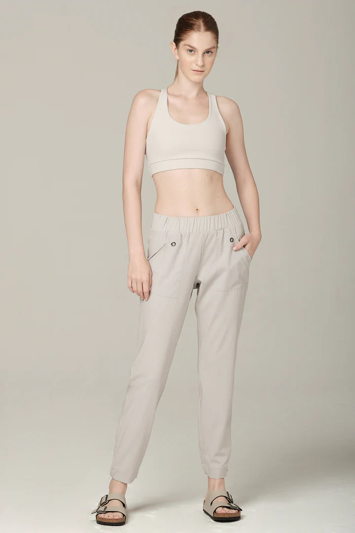 925 Fit Women's Extra Mile Waterproof Jogger Pants - Ash Grey | High-Waisted Comfortable Running & Yoga Pants for Active Lifestyles | Perfect for Gym, Travel & Outdoor Activities