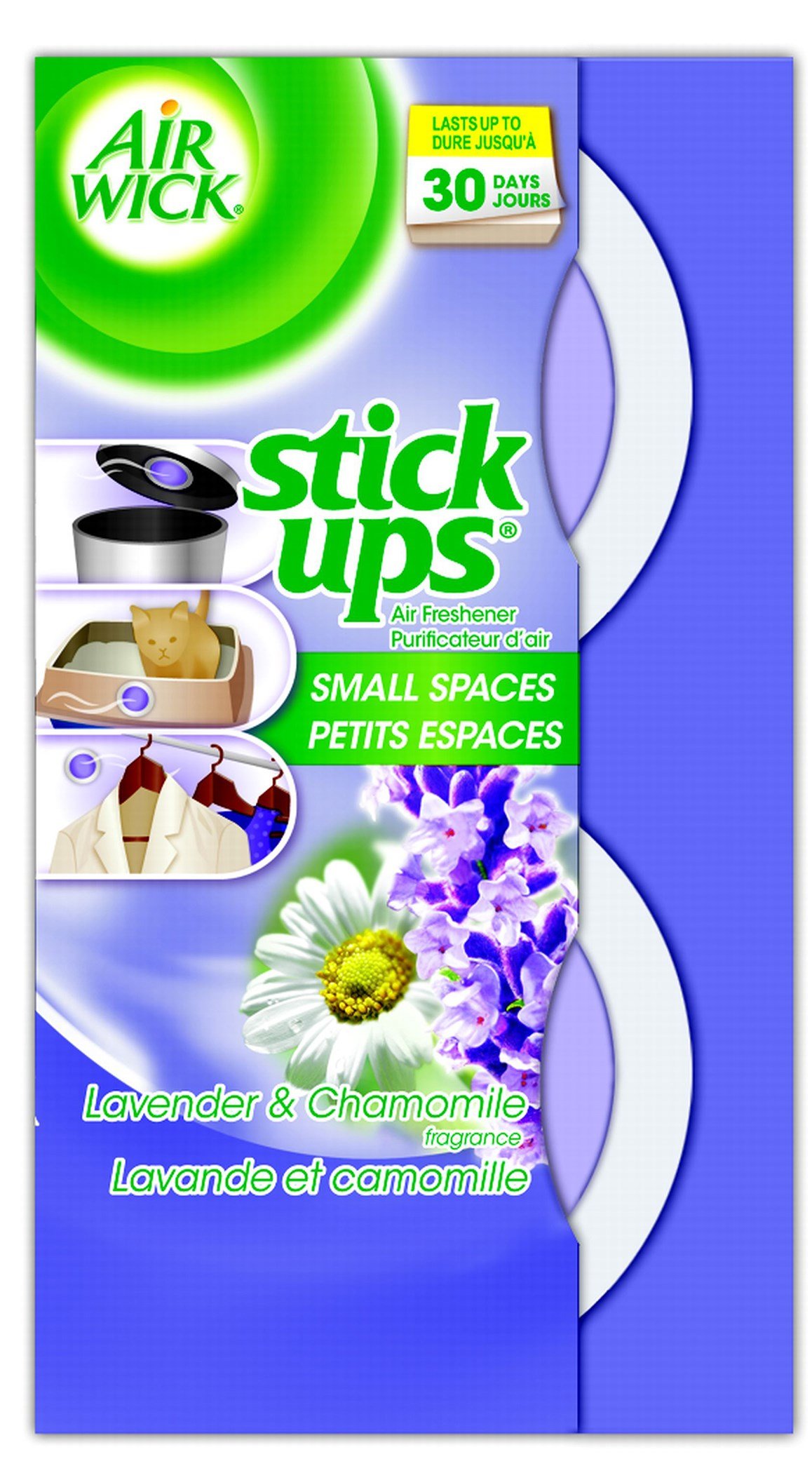 Air Wick Stick Ups Air Freshener Refills - Lavender & Chamomile Scent, 2.1 oz (2 Count, Pack of 2) | Long-Lasting Fragrance for Bathroom, Kitchen, Office & Home | Odor Eliminator & Room Deodorizer