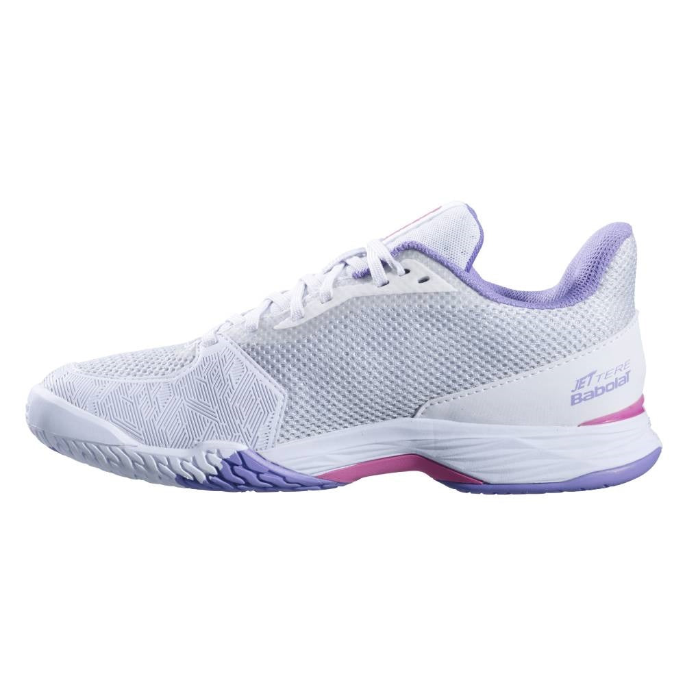 Babolat Jet Tere AC Women's Tennis Shoes - Lightweight & Supportive White/Purple Athletic Shoes for Women | Perfect for Court Play, Training & Casual Wear