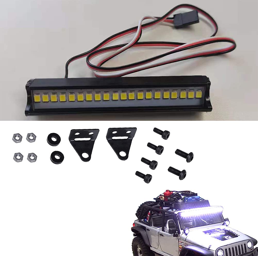 HUAYU RC Crawler Car Light Bar - Bright LED Lights Kit with 3-Pin Control for Off-Road RC Vehicles (Black) | Perfect for Night Crawling, Trail Adventures & RC Rock Racing