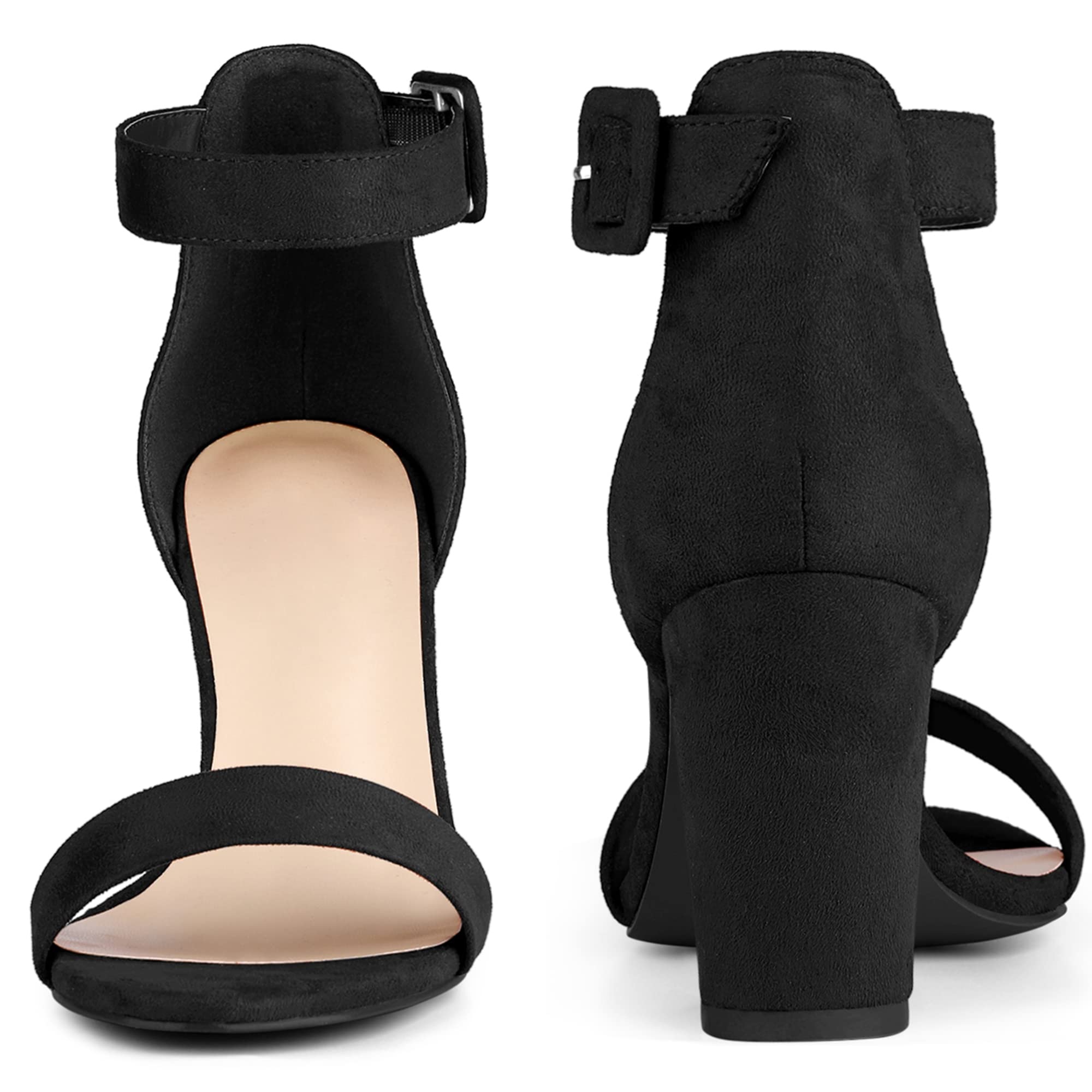 Perphy Women's Chunky High Heel Sandals with Ankle Strap - Open Toe Summer Party & Wedding Dress Shoes for Women
