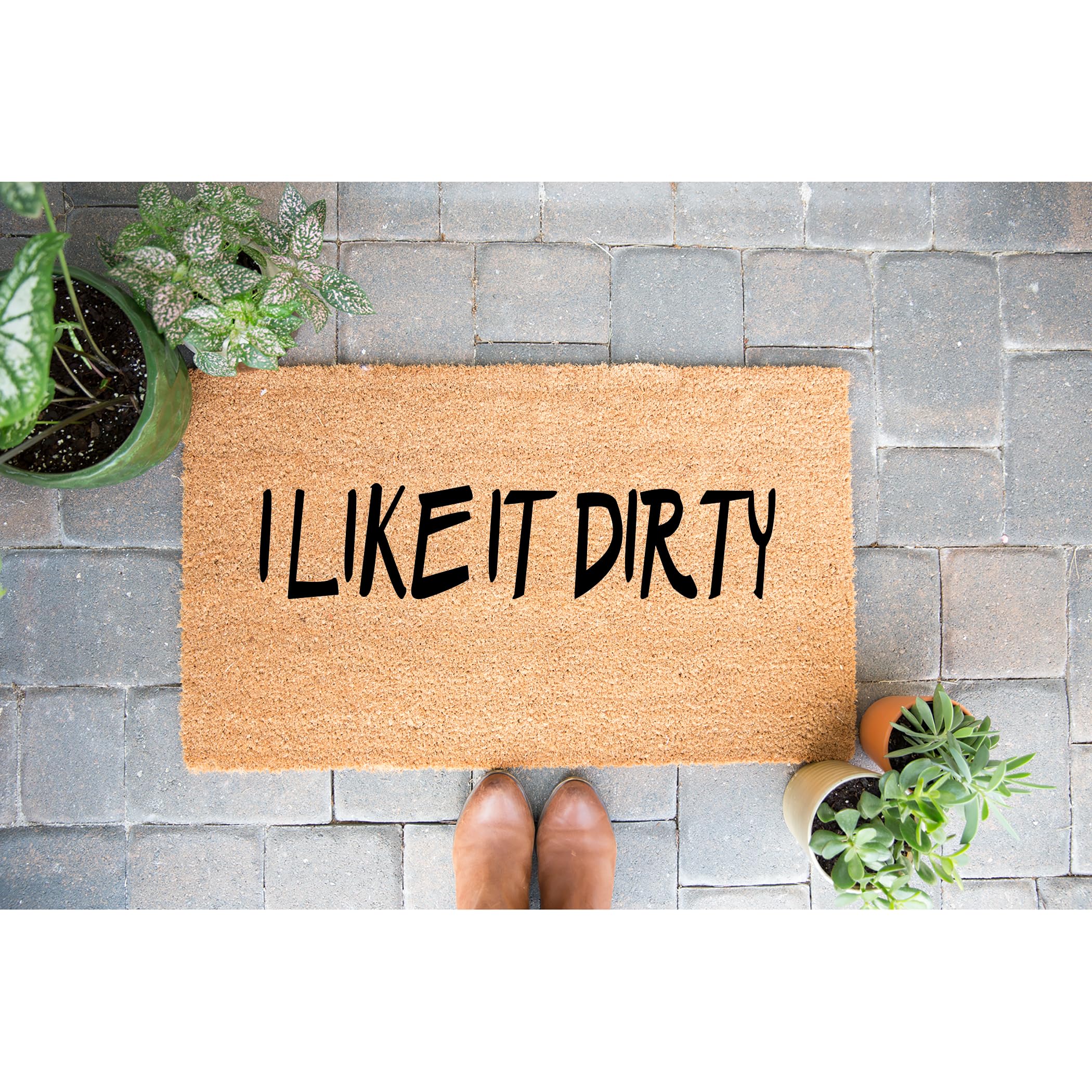 Funny 'I Like It Dirty' Doormat - Premium Thick Coir Welcome Mat, Durable Humorous Entryway Rug for Front Door - Perfect for Home, Office & Gifts (STK-1149)