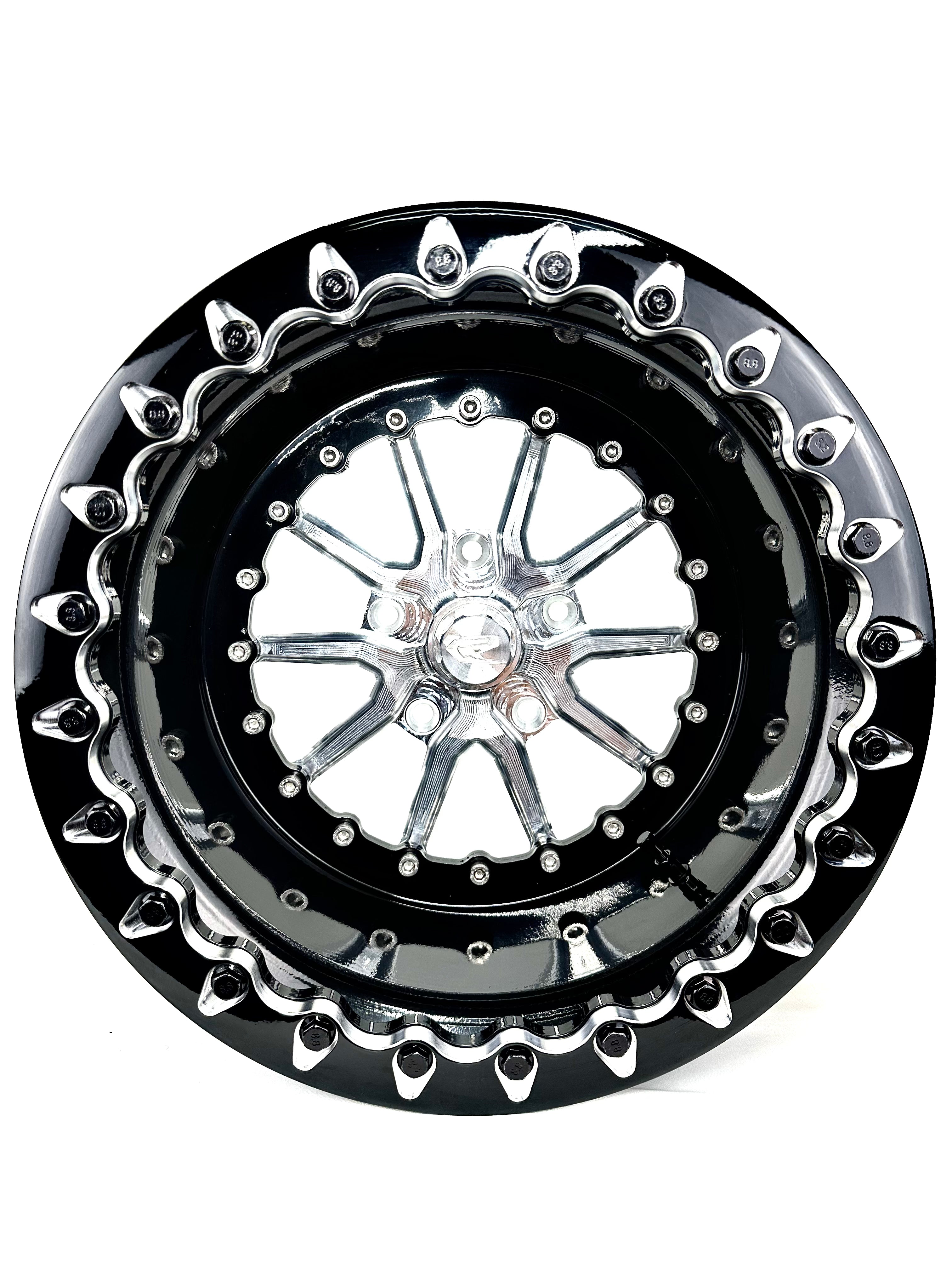 Ultra Light Beadlock Silver Wheels for Polaris RZR PRO R 5x4.5 Bolt Pattern - Off-Road, Trail Riding & Dune Bashing Accessories